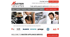 Desktop Screenshot of masterappliances.com.au